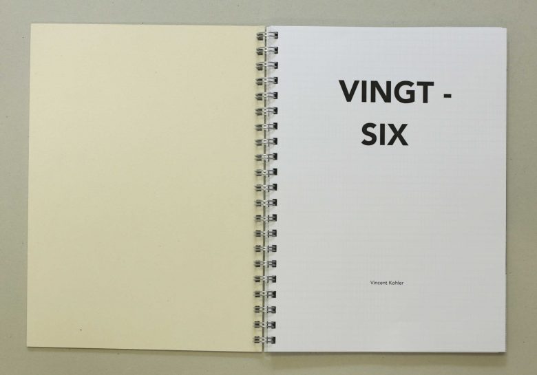 @ Vincent Kohler Vingt-six, publication